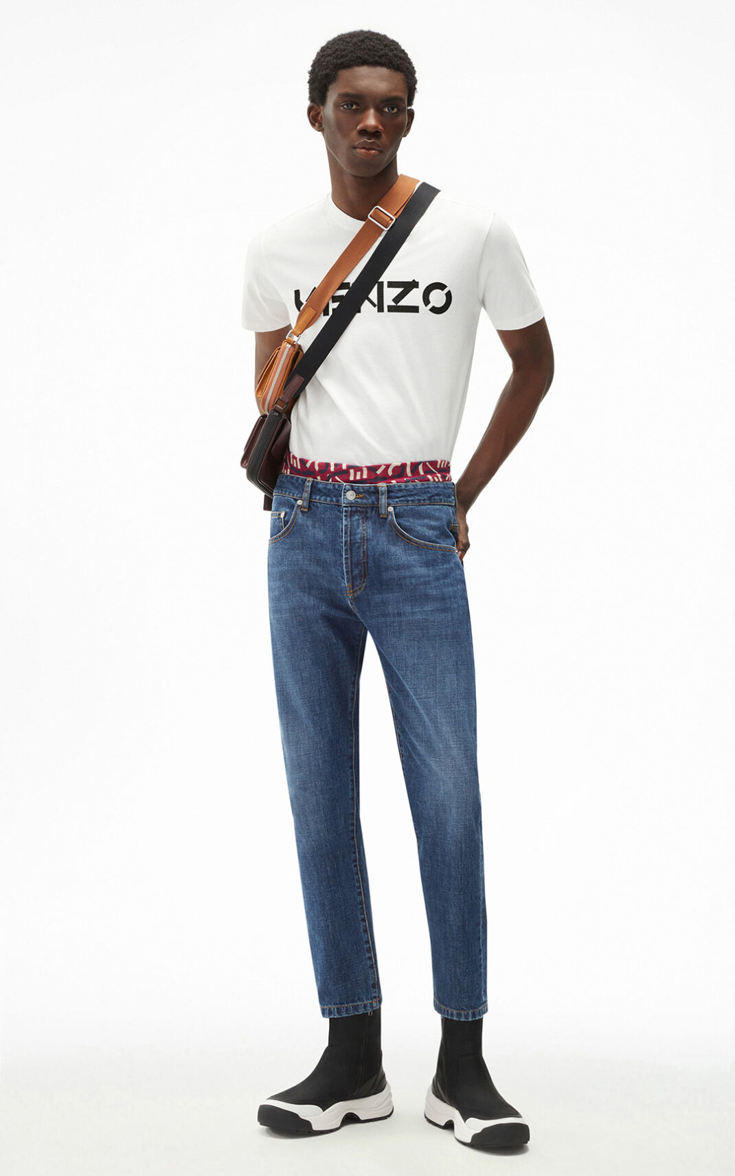 Kenzo Cropped デニム パンツ メンズ ネイビー 青 - BHOFTG147